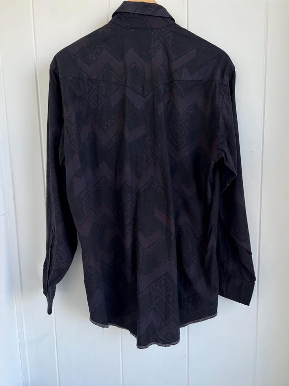 Wrangler L black purple Pendleton pattern vintage… - image 4