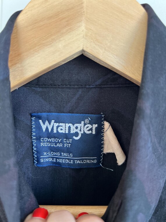 Wrangler L black purple Pendleton pattern vintage… - image 2