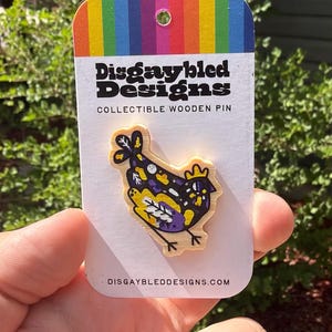 Nonbinary Chicken / Subtle LGBTQ Pride Poultry Pin