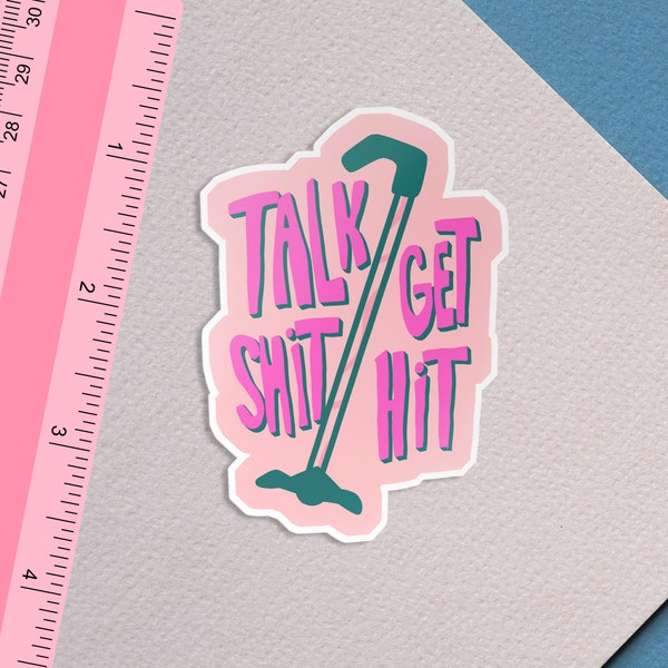 Talk Shit Get Hit Pastel Mobility Aid Sticker