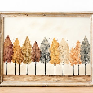 Druckbare Wandkunst Herbstbäume, Herbst Malerei, Herbst Bäume, Bauernhaus Dekoration, Land Herbst Dekoration, Herbst Dekor