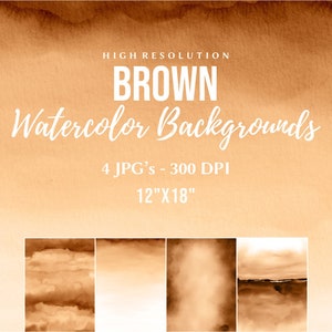 Brown Watercolor Digital Paper, Free Commercial Use, Watercolor Paper Overlay, Background for Graphics, Watercolor Paper Pack