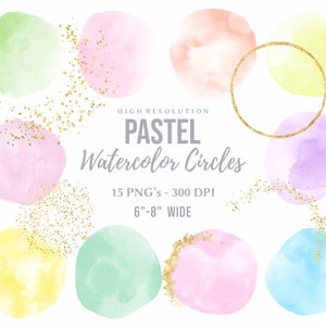 Pastel aquarel cirkel clipart, aquarel cirkels voor logo, Instagram verhaal cover, aquarel vormen, pastel aquarel PNG Cliparts