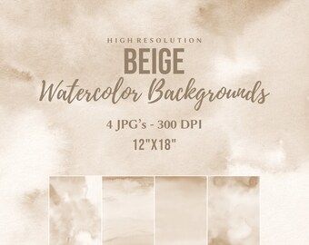 Beige Watercolor Digital Paper, Free Commercial Use, Biege Watercolour Backgrounds, Scrapbook Digital Papers, Watercolor Sublimation Biege