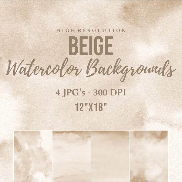 Beige Watercolor Digital Paper, Free Commercial Use, Biege Watercolour Backgrounds, Scrapbook Digital Papers, Watercolor Sublimation Biege