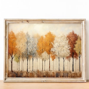 Druckbare Kunst Herbst, Vintage Fall Bäume Malerei, Herbst Bäume Wand Kunst, Bauernhaus Wand Kunst, Land Dekor Herbst
