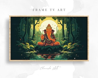 Samsung Frame TV Art, Lord Ganesha Art, Téléchargement numérique, Elephant God for Frame TV, High Resolution 4k Photo