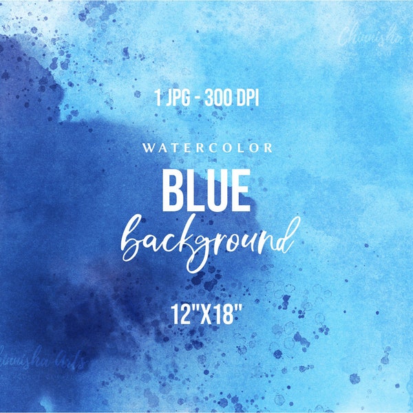 Blue Watercolour Background, Blue Digital Paper, Background for Invitation Cards, Background for Banner Design, Phone Wallpaper