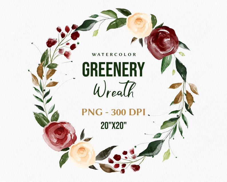 Aquarell Blumenkranz Digital kostenlose kommerzielle