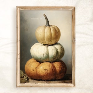 Pumpkin Printable Wall Art, Vintage Pumpkin Print, Printable Autumn Art, Halloween Wall Art, Farmhouse Decor Fall, Vintage Autumn Art Print