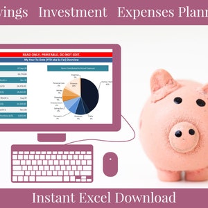 Fully Customizable Printable Personal Finance Planner for Savings, Investing and Monthly Expenses 2021/2022 image 3