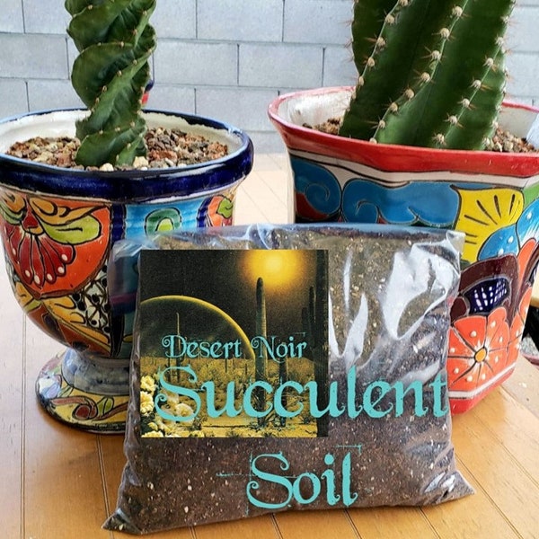 Desert Noir Succulent Soil, Premium Potting Soil Mix, Well Draining Succulent Soil, Grow Indoor Plants, Cactus dirt