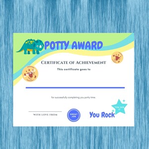 Potty Certificate Award Printable - Etsy