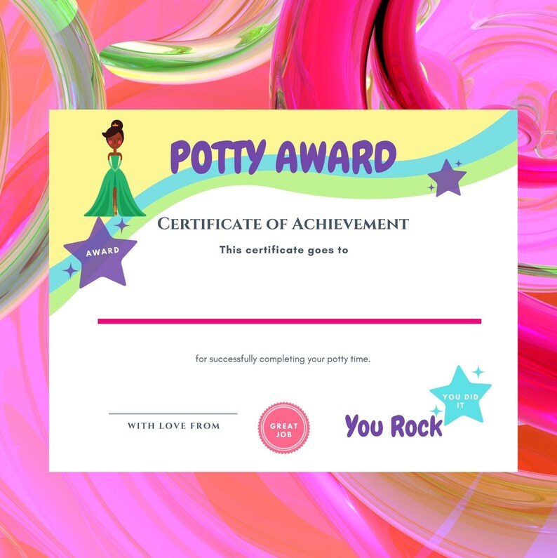 Potty Certificate Award Printable - Etsy