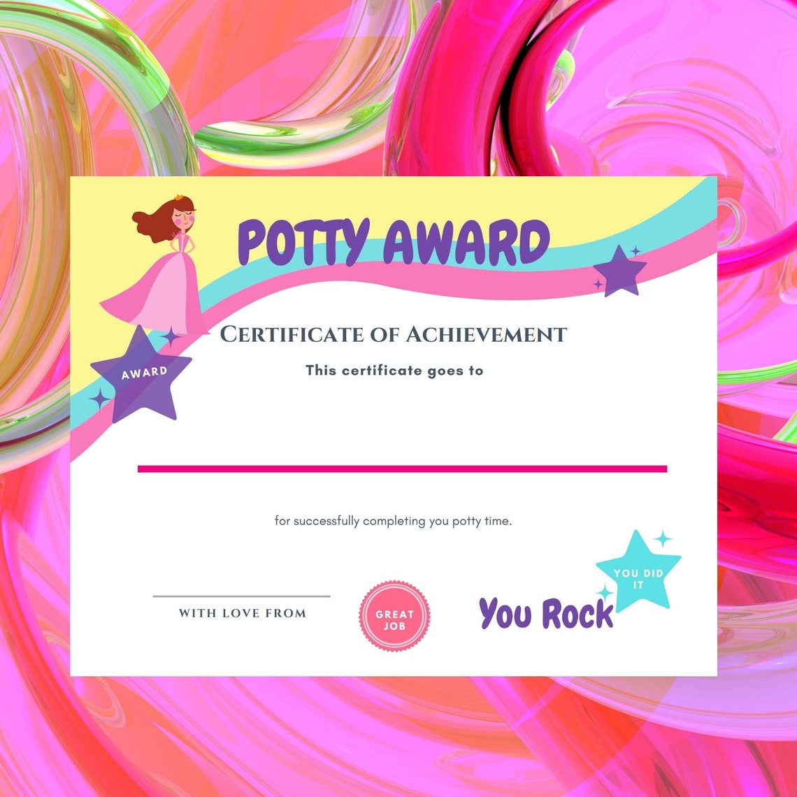Potty Certificate Printable