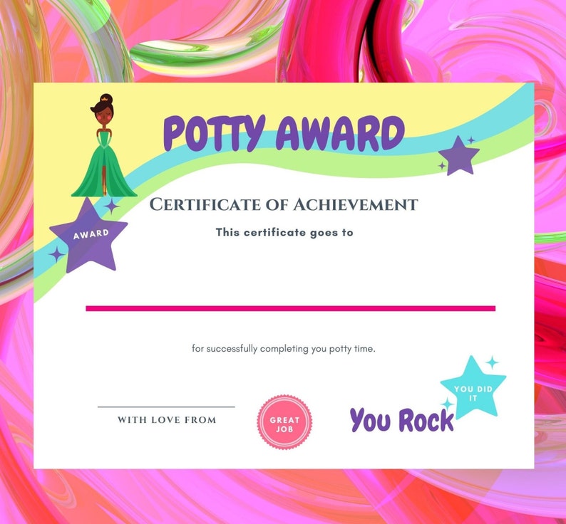 Potty Certificate Award Printable - Etsy Ireland