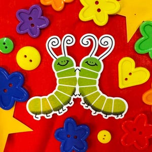 Pegatina de vinilo impermeable de Caterpillar Friends