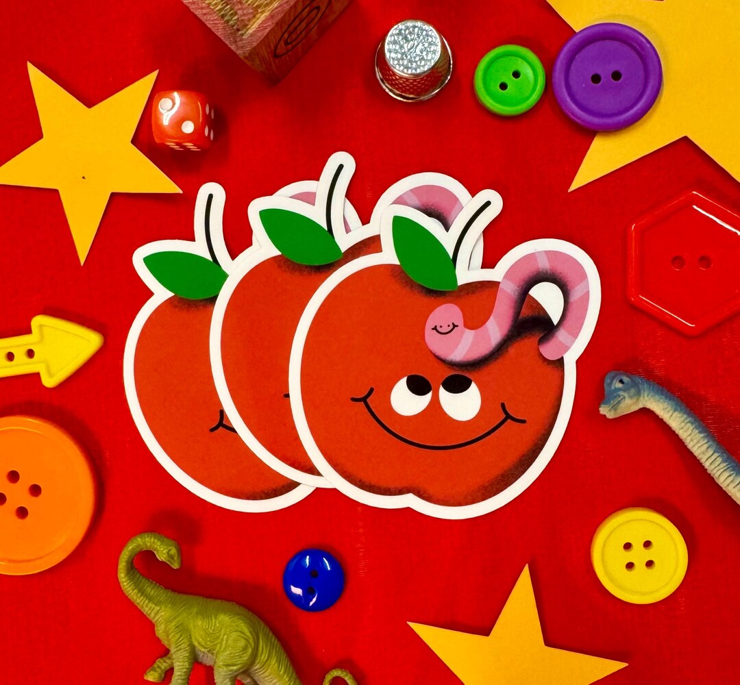 Apple Waterproof Vinyl Sticker - Etsy