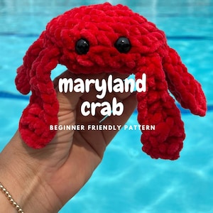 Maryland Crab Crochet Plushie Pattern | PDF Download | Beginner Friendly No Sew Amigurumi