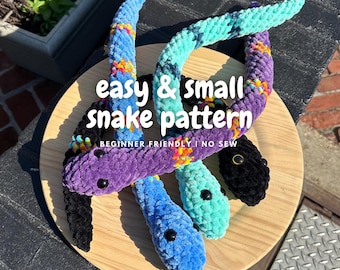KLEINE Schlange Häkelanleitung | Einfach Schlange Plushie Muster | PDF Herunterladen | Anfänger Freundliches Amigurumi | Nr. Sew Kleine Schlange Häkelanleitung