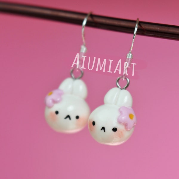 Kawaii Bunny Ohrringe • Handgemachte Polymer Clay Ohrringe by Aiumi