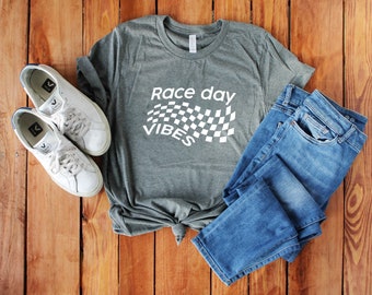 Race Day Vibes Top, Unisex Racing T-Shirt, F1 Inspired Racing Shirt, Motorsport Fan Apparel, Checkered Flag Graphic Tee, Racing Enthusiast