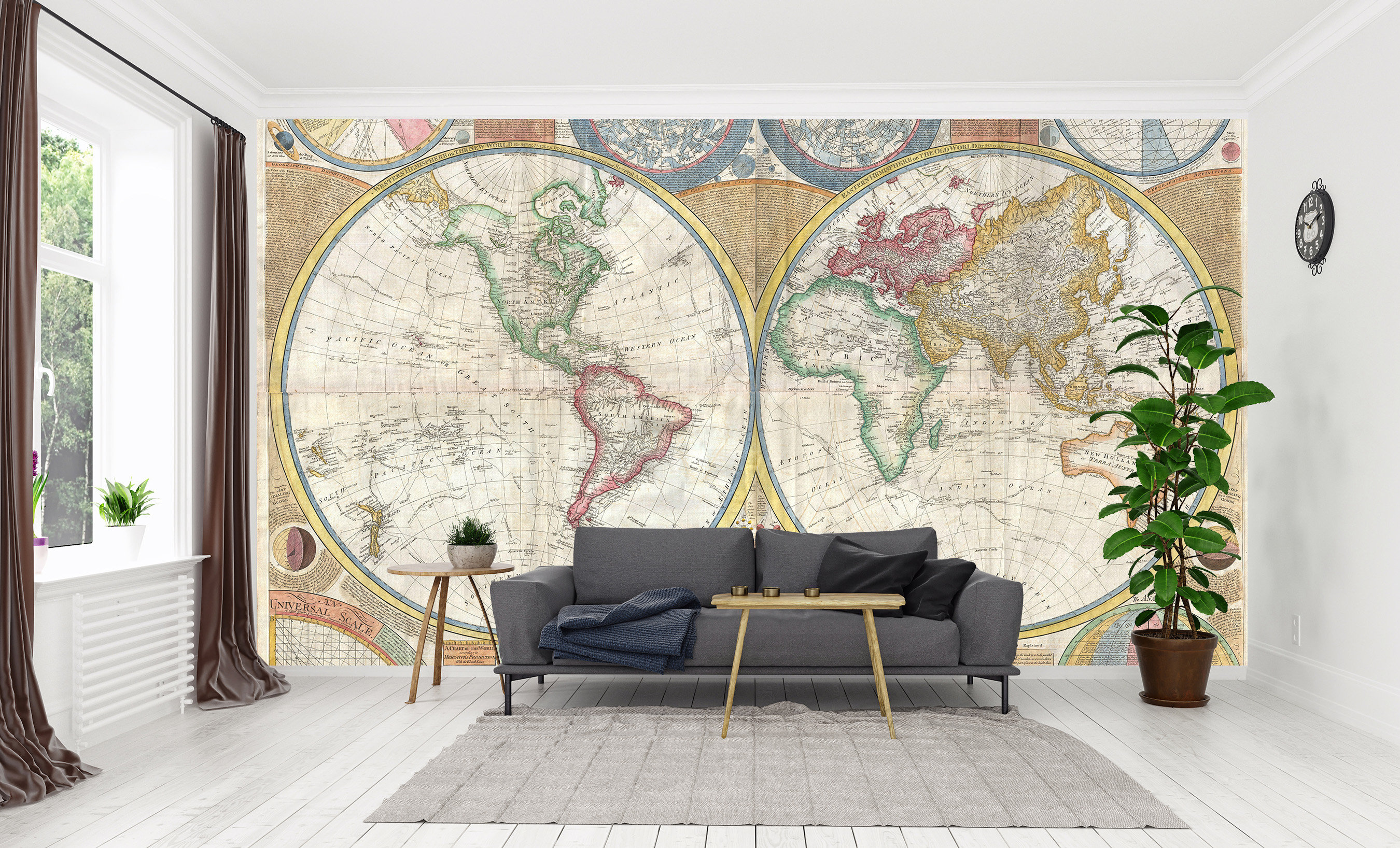 World Map Wall Mural Bedroom Wallpaper Living Room Mural Easy Etsy UK