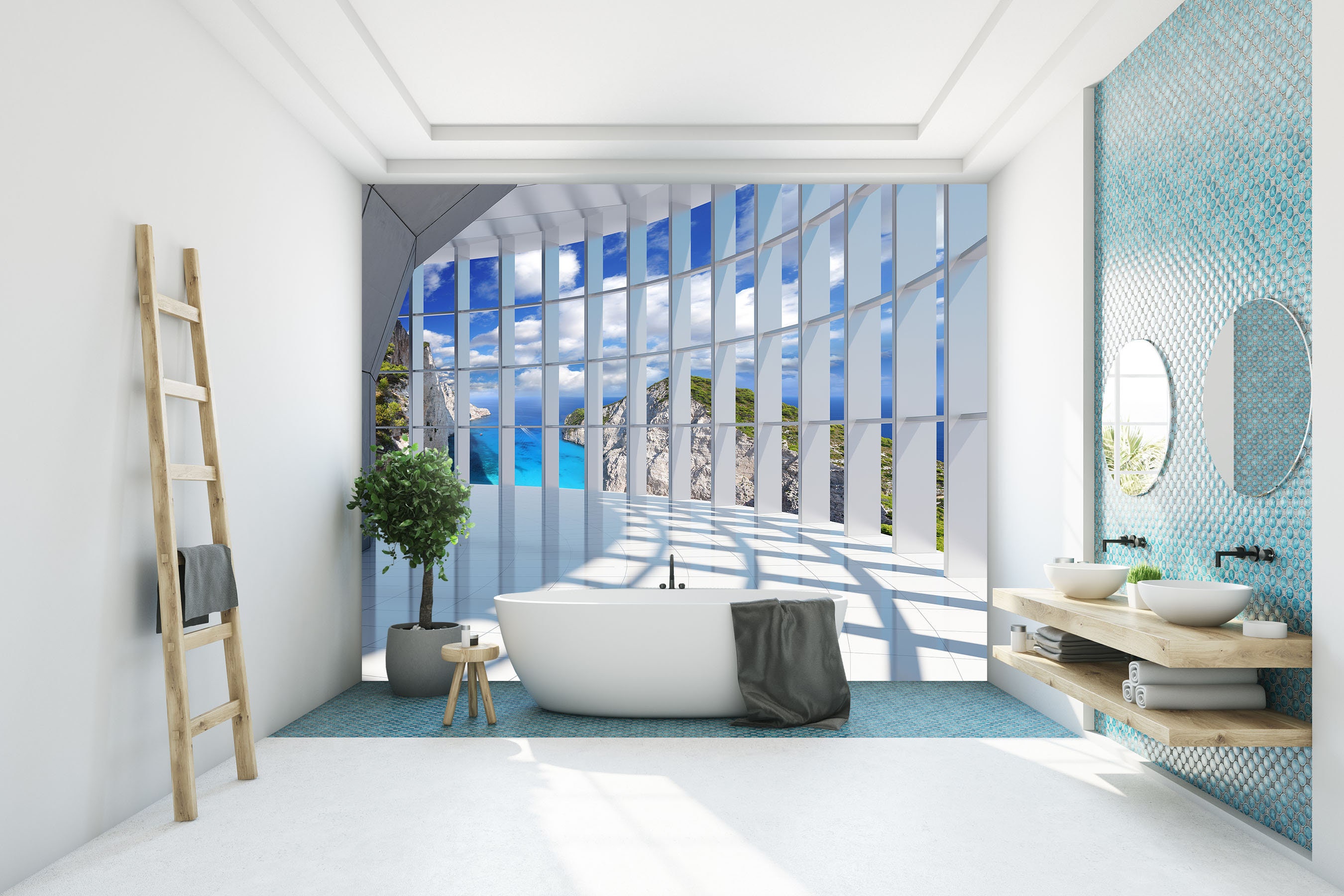 Panoramic Windows Effect Wall Mural Bedroom Wallpaper Living Etsy UK