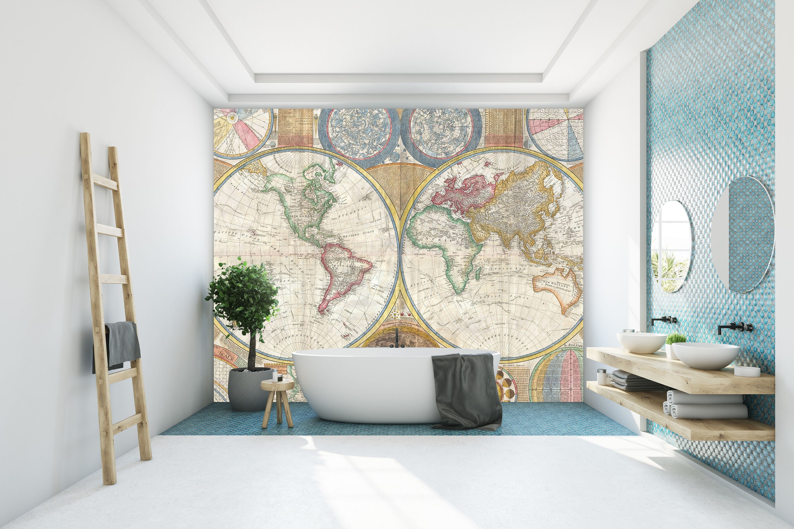 World Map Wall Mural Bedroom Wallpaper Living Room Mural Easy - Etsy UK