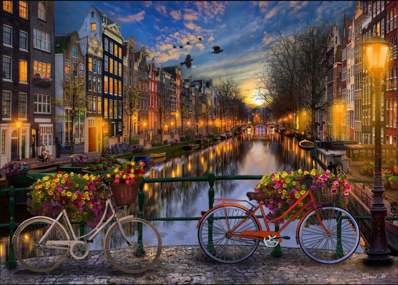 Love in Amsterdam 250 Piece Wooden Jigsaw Puzzle