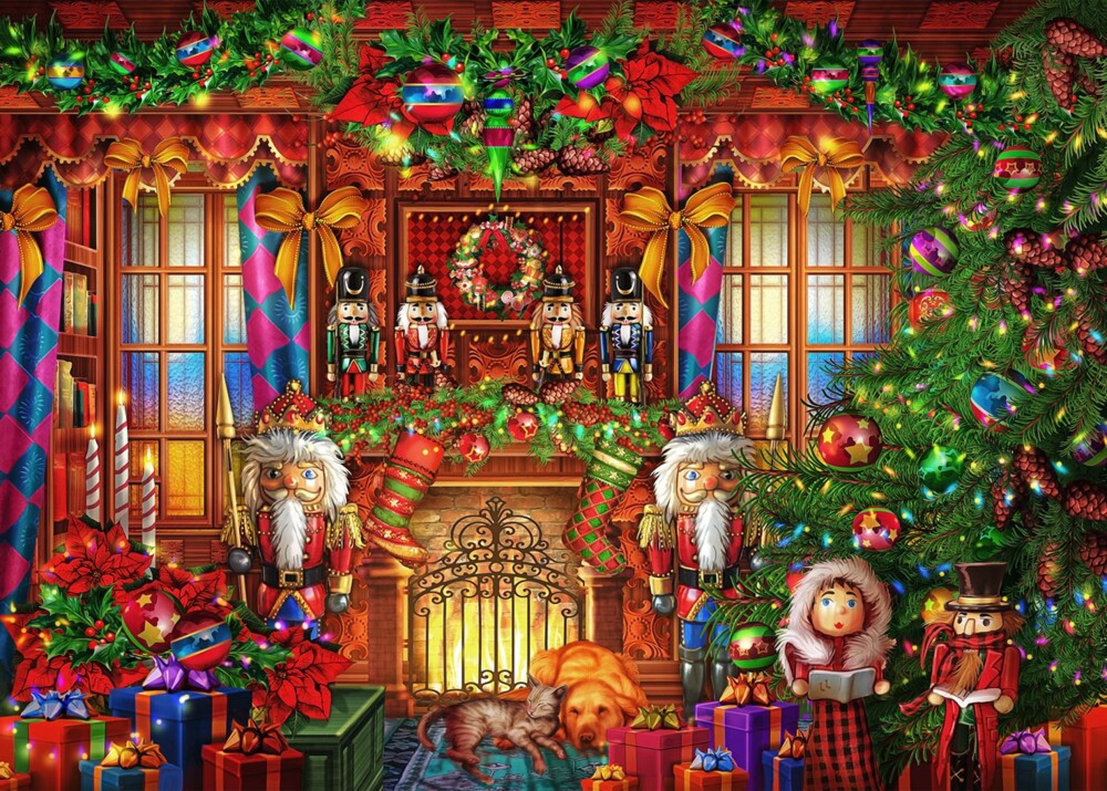 Wooden Jigsaw Puzzle 250 Piece Christmas By The Fireplace Etsy