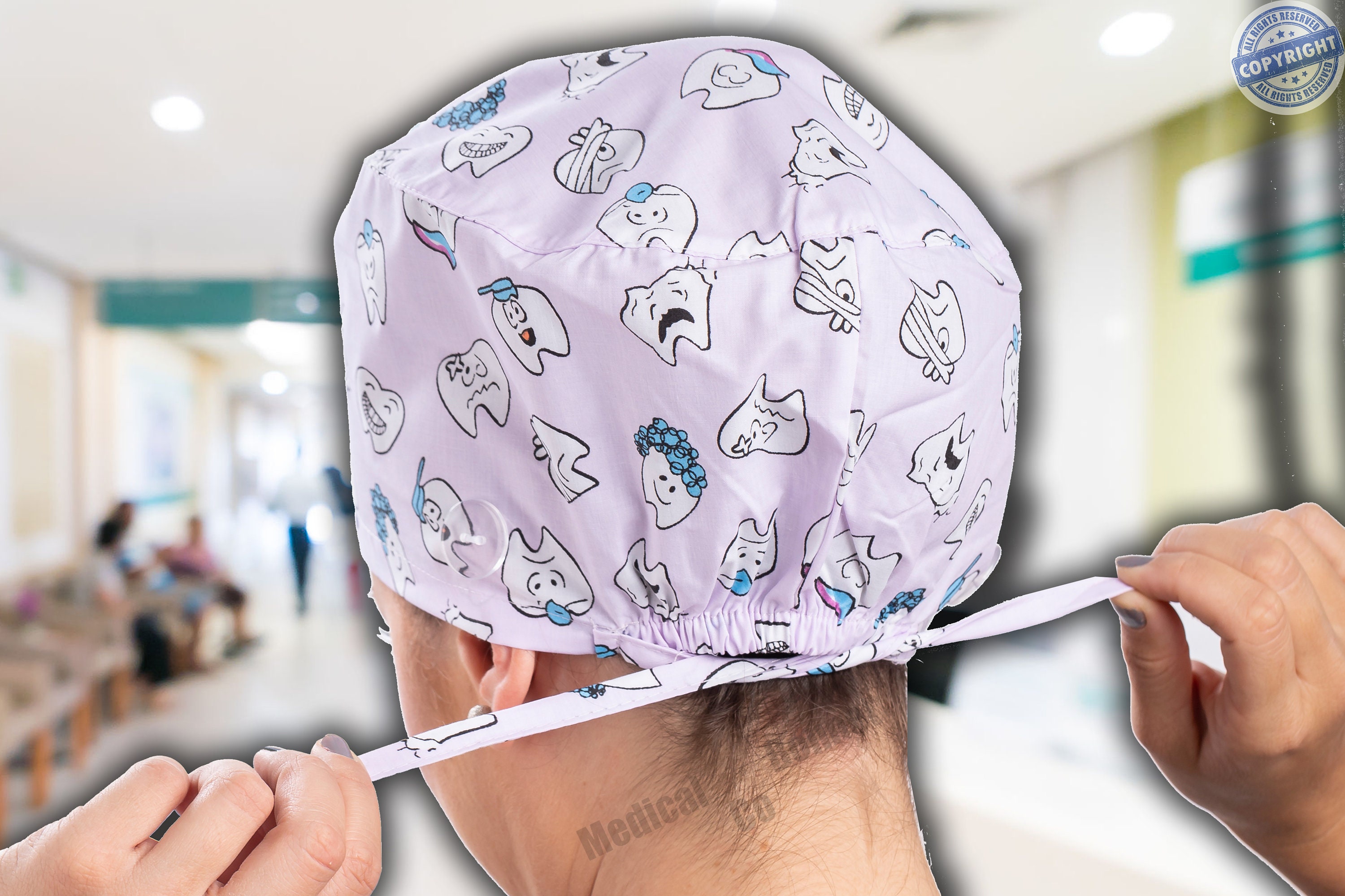 3 PCS Dental Scrub Cap Surgical Cap with Buttons Dentist Etsy