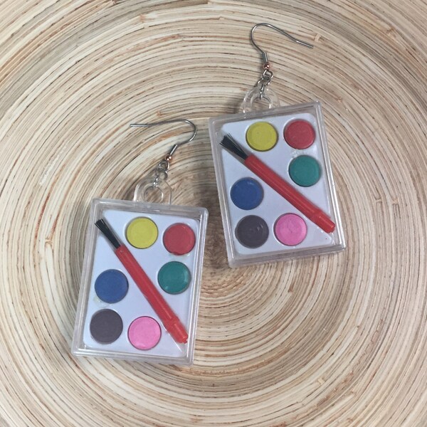 Pendientes de paleta de pintura en miniatura