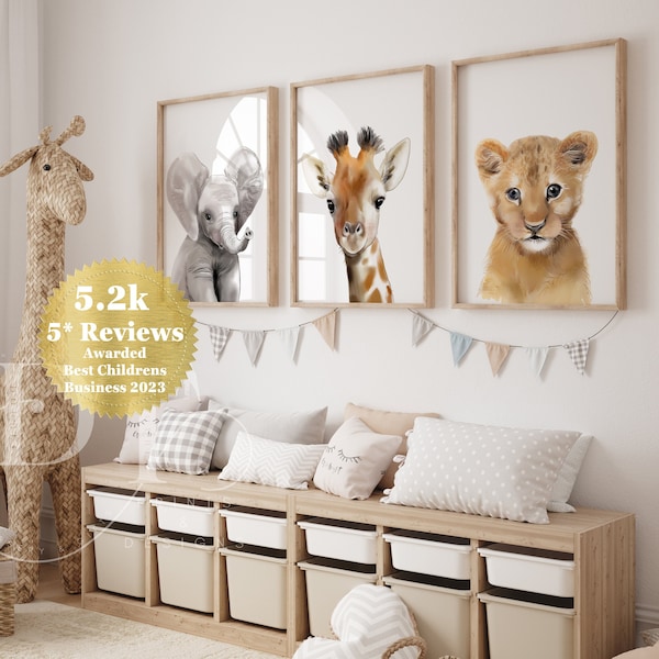 SAFARI NURSERY DECOR, Nursery Posters Baby Animal Prints, Jungle theme,  Nursery Pictures, Boho Nursery decorations, Gender Neutral nursery