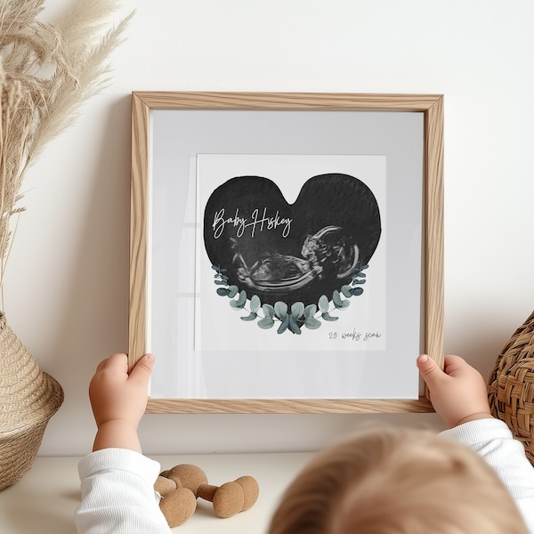 Baby Scan Art Keepsake – Ultrasound Pregnancy Gift (Digital Option)