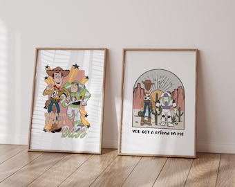 Toy Inspired Nursery Decor Prints – Cowboy & Space Ranger, Set of 2