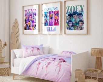 K-Pop Demon Hunters Anime Art Print | Custom Name Kids Bedroom Decor