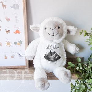 Scan Lamb Teddy - Pregnancy Announcement- Nursery decor Mothers day - Birthday Gift for Mum - Baby Shower - Ultrasound - Teddy