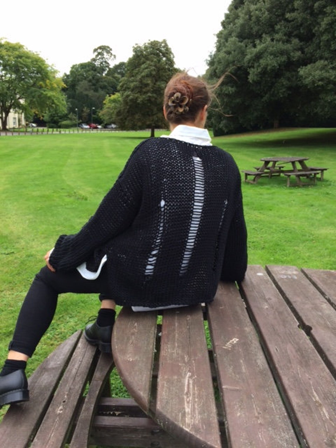 Hand Knitted Oversize Cotton Jumper Etsy Israel