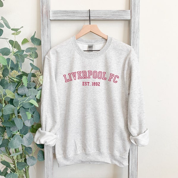 Liverpool FC Crewneck - Vintage-Inspired Liverpool Soccer Sweatshirt -  Liverpool FC EST. 1892 Classic Crewneck