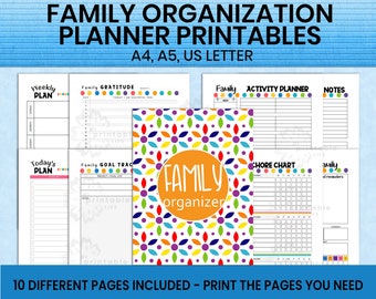 Family Schedule Planner Printable, Activity & Goal Tracker (Digital Download)