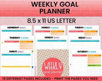 Weekly Goal Planner Printable, US Letter (PDF)