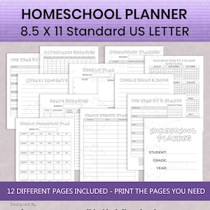 Homeschool Planner Printable, Homeschool Schedule, Homeschool Daily Schedule, Basic Planner, Simple Planner