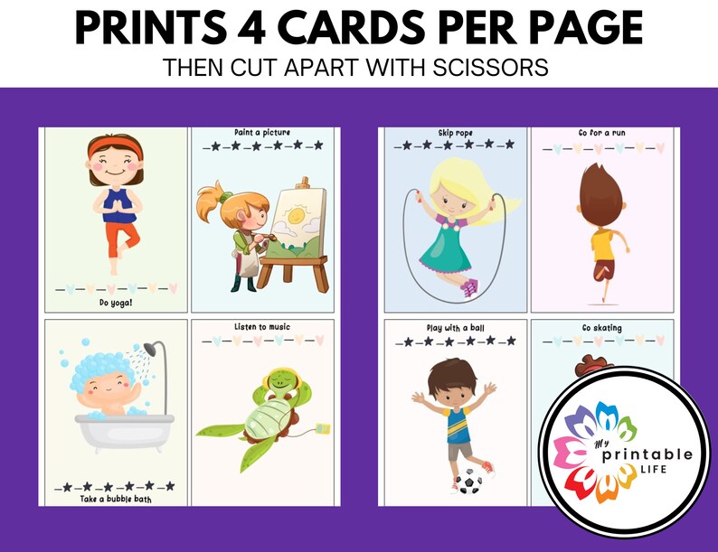Coping Skills Cue Cards for Children - Etsy