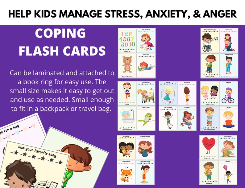 Coping Skills Cue Cards for Children - Etsy