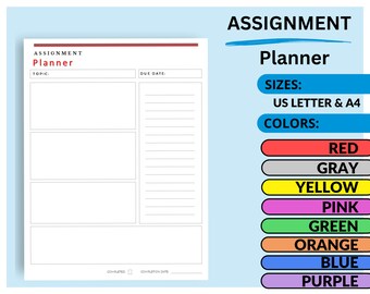 Student Assignment Planner Page | Homework Manager Printable | Study Organizer