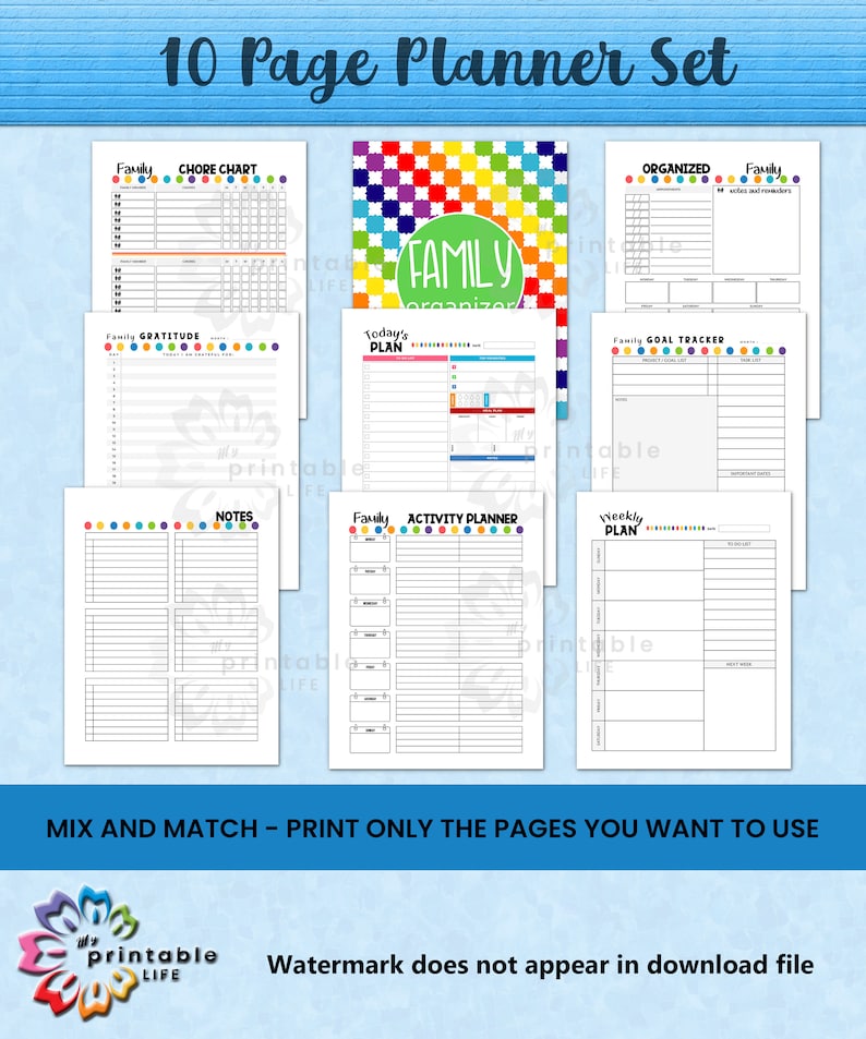 Family Schedule Planner Printable, Organized Weekly Family Activity ...
