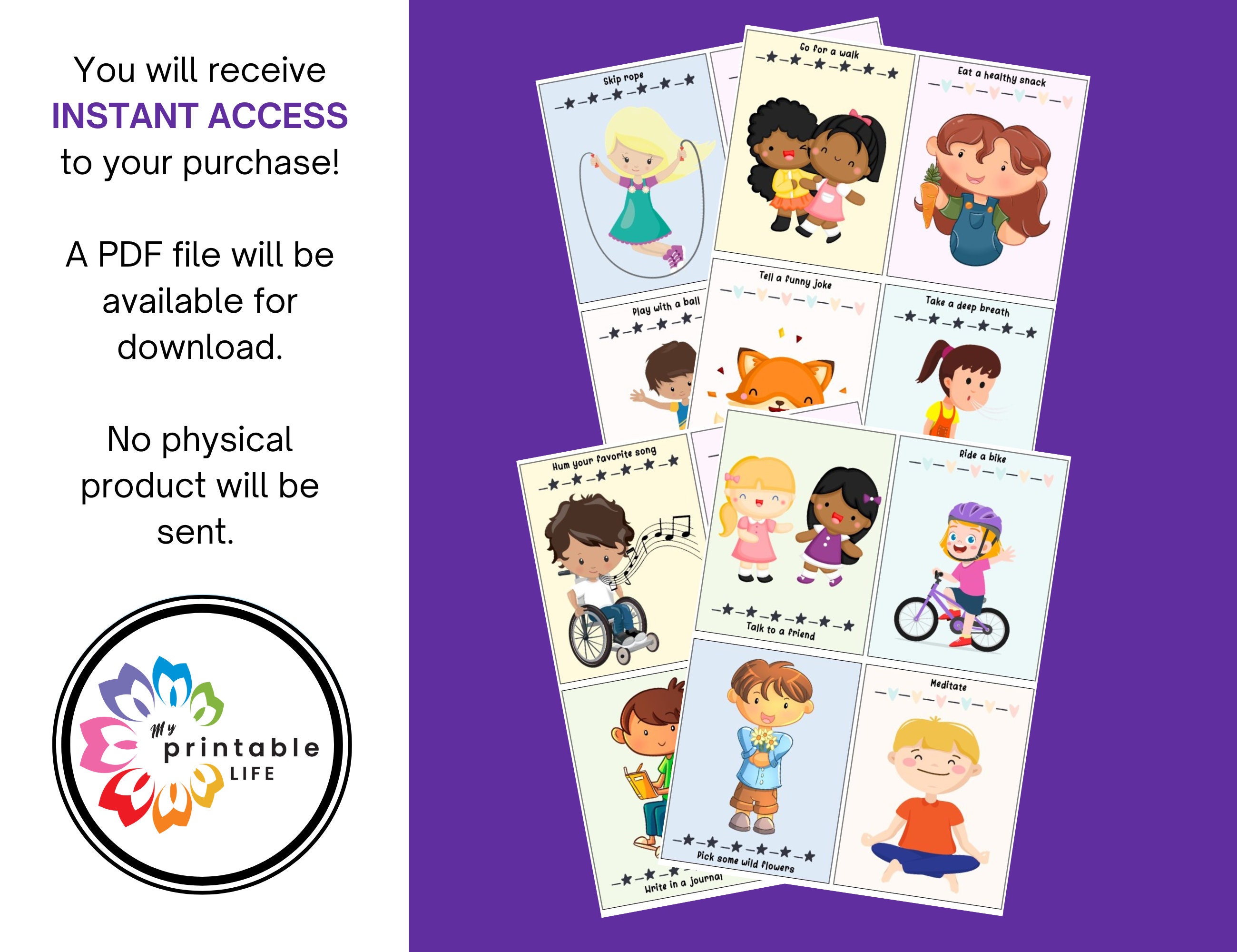 Coping Skills Cue Cards for Children - Etsy