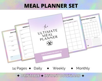 Mahlzeit-Planer Set | Täglich, Wöchentlich, Monatlich (Digitaler Download)
