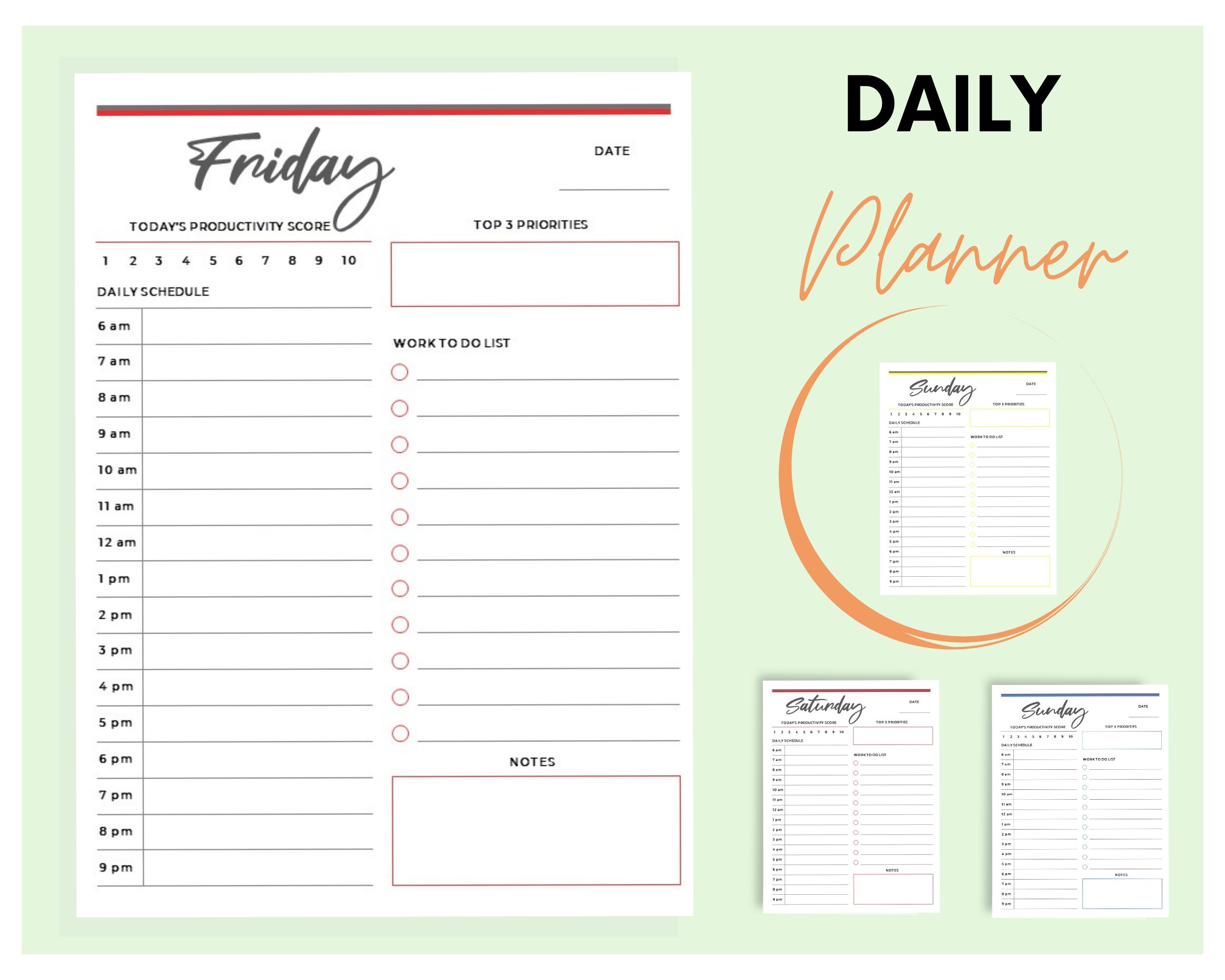 Printable Weekly Productivity Planner Stay Organized and Efficient - Etsy